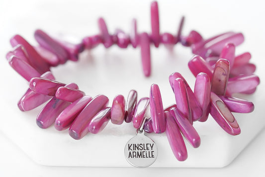 Chip Collection - Silver Magenta Bracelet