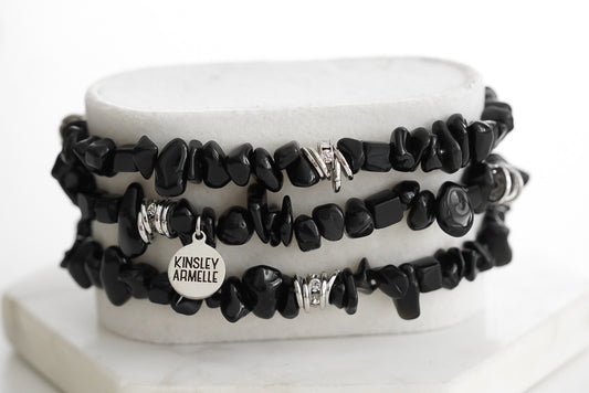 Cluster Collection - Silver Coal Bracelet