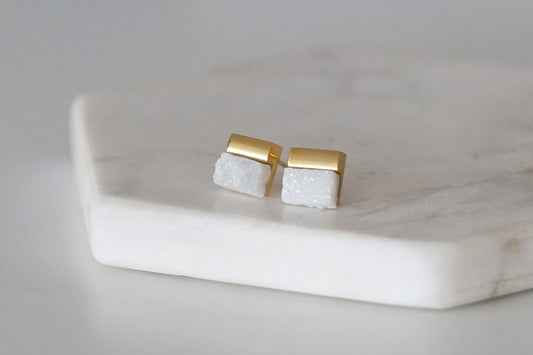 Gracie Collection - Pearl Quartz Stud Earrings
