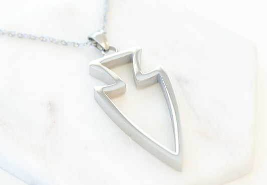 Jasper Collection - Silver Arrowhead Necklace
