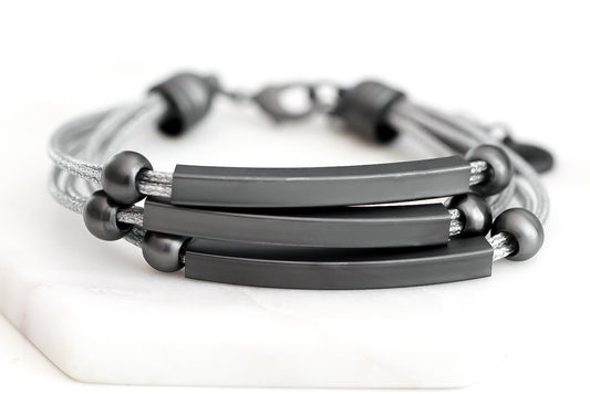 Metallic Collection - Black Slate Bracelet