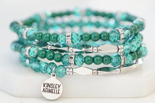 Stacked Collection - Silver Jade Bracelet Set