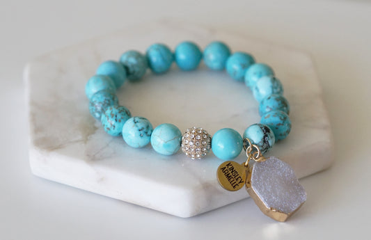 Stone Collection - Aqua Marine Drop Bracelet