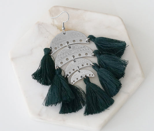 Ximena Collection - Silver Hunter Earrings