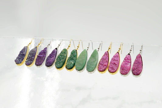 Druzy Collection - Quartz Drop Earrings