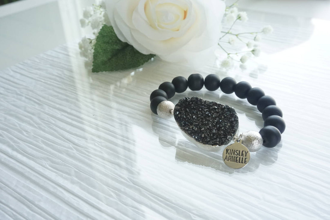 Stone Collection - Silver Coal Bracelet