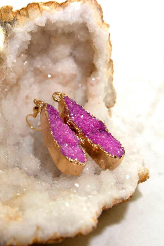 Druzy Collection - Blush Drop Earrings
