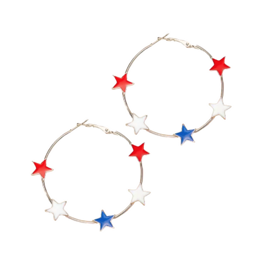 Anthem Collection - Silver Star Hoop Earrings