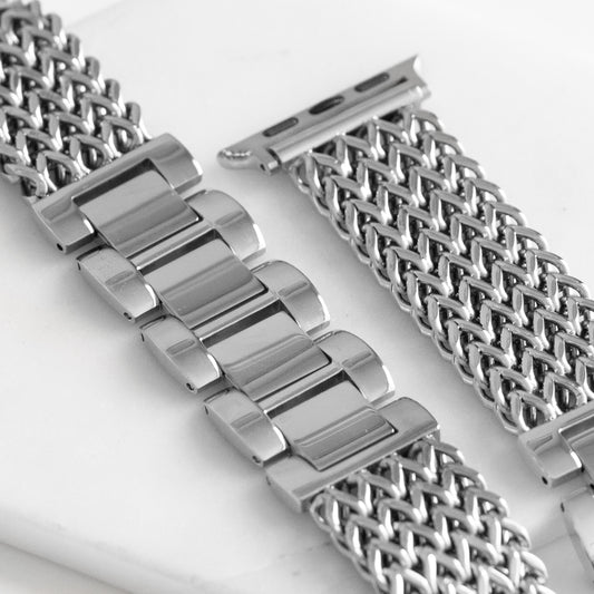Beck Collection - Silver Apple Watch Band