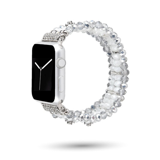 Brea Collection - Silver Crystal Glass Apple Watch Band