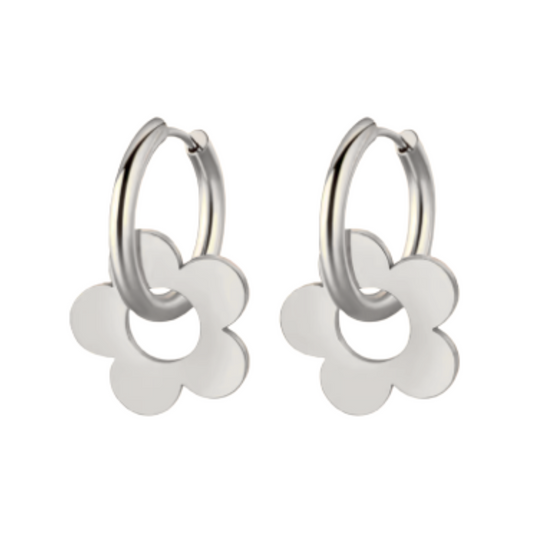 Daisy Collection - Silver Hoop Earrings