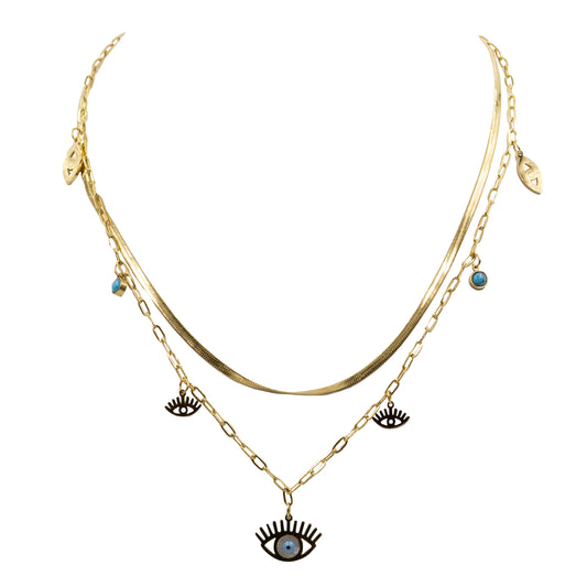 Delmira Collection - Evil Eye Charm Necklace