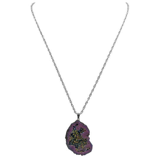 Druzy Collection - Silver Elara Cosmic Quartz Necklace (Limited Edition)