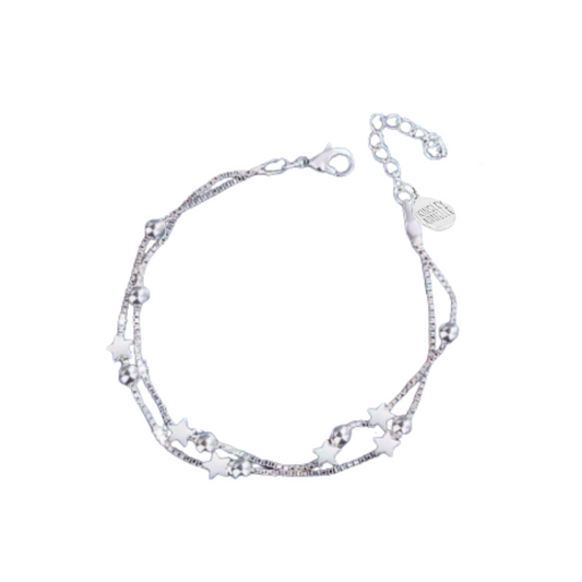 Luna Collection - Silver Star Layered Bracelet