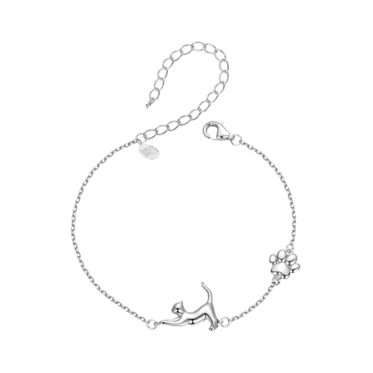 Pawsh Collection - Silver Cat Bracelet