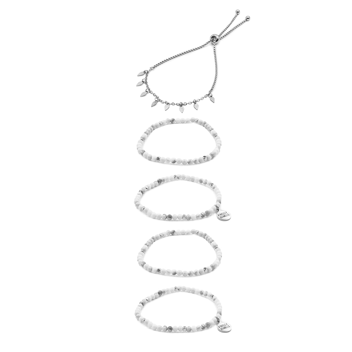 Silver Kennedy Bracelet Stack