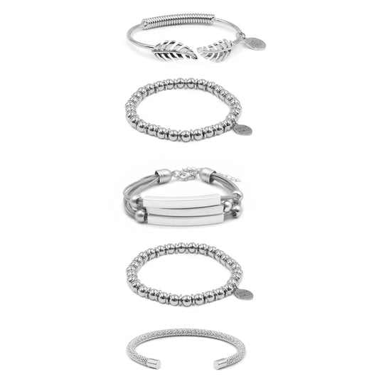 Silver Maxine Bracelet Stack