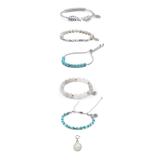 Silver Sailor Bracelet Stack