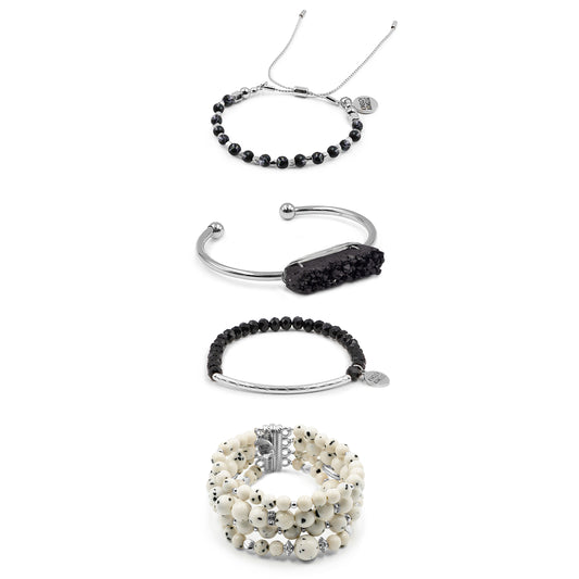 Silver Skyler Bracelet Stack