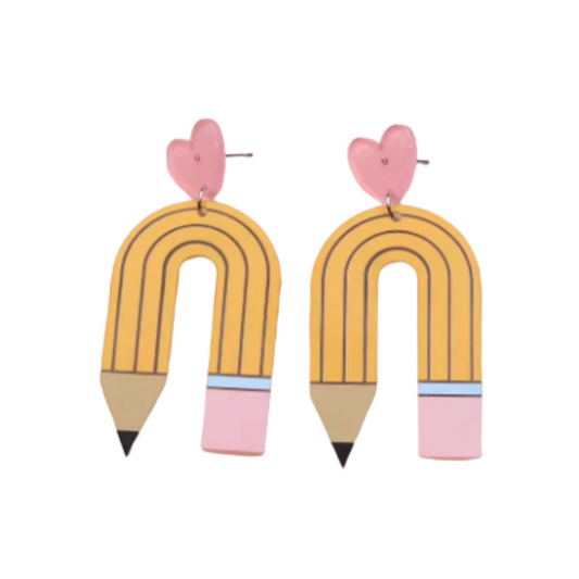 Teachie Collection - Yellow Pencil Earrings