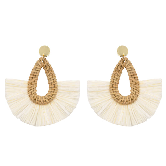 Tide Collection - Teardrop Rattan Earrings