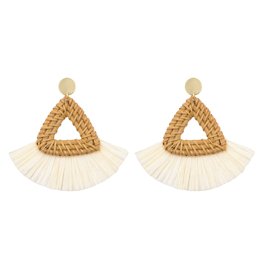 Tide Collection - Triangle Rattan Earrings
