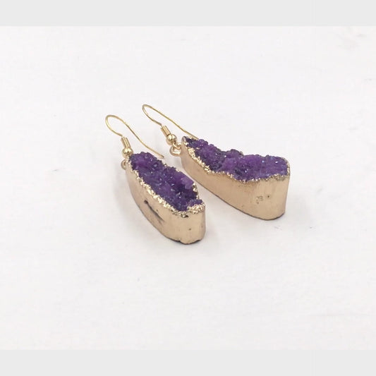 Druzy Collection - Royal Drop Earrings
