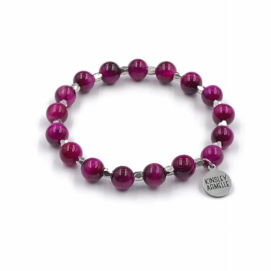 Farrah Collection - Silver Raspberry Wine Bracelet