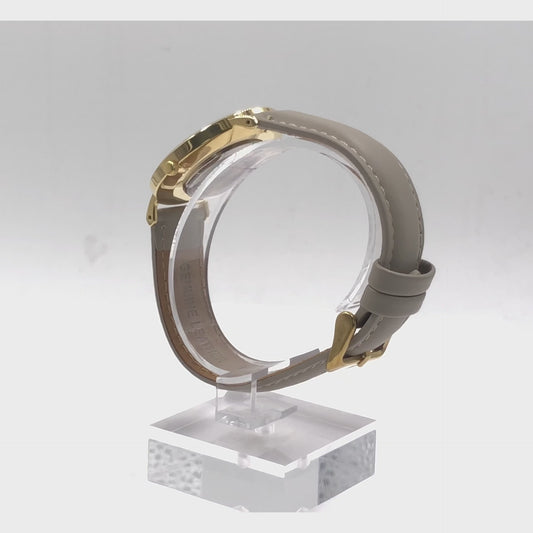 Tempus Collection - Gold Marble Taupe Leather Watch