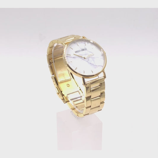 Tempus Collection - Gold Marble Steel Watch