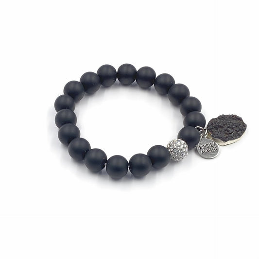 Stone Collection - Silver Coal Drop Bracelet