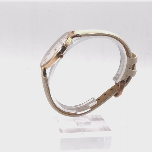 Tempus Collection - Rose Gold Ashen Tan Leather Watch