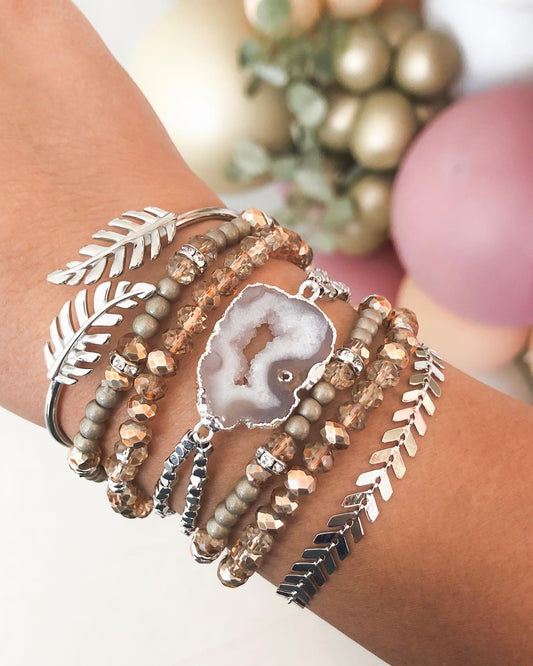 Silver Nailah Bracelet Stack
