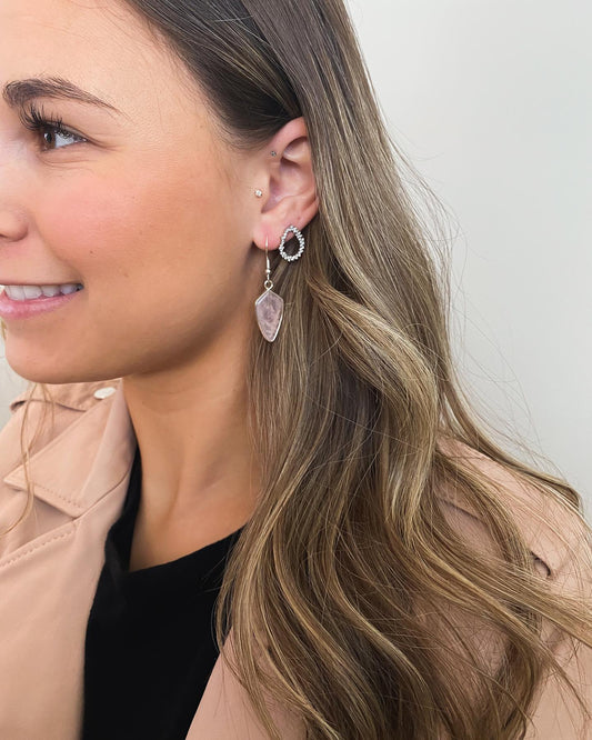 Silver Rosea Earrings Set