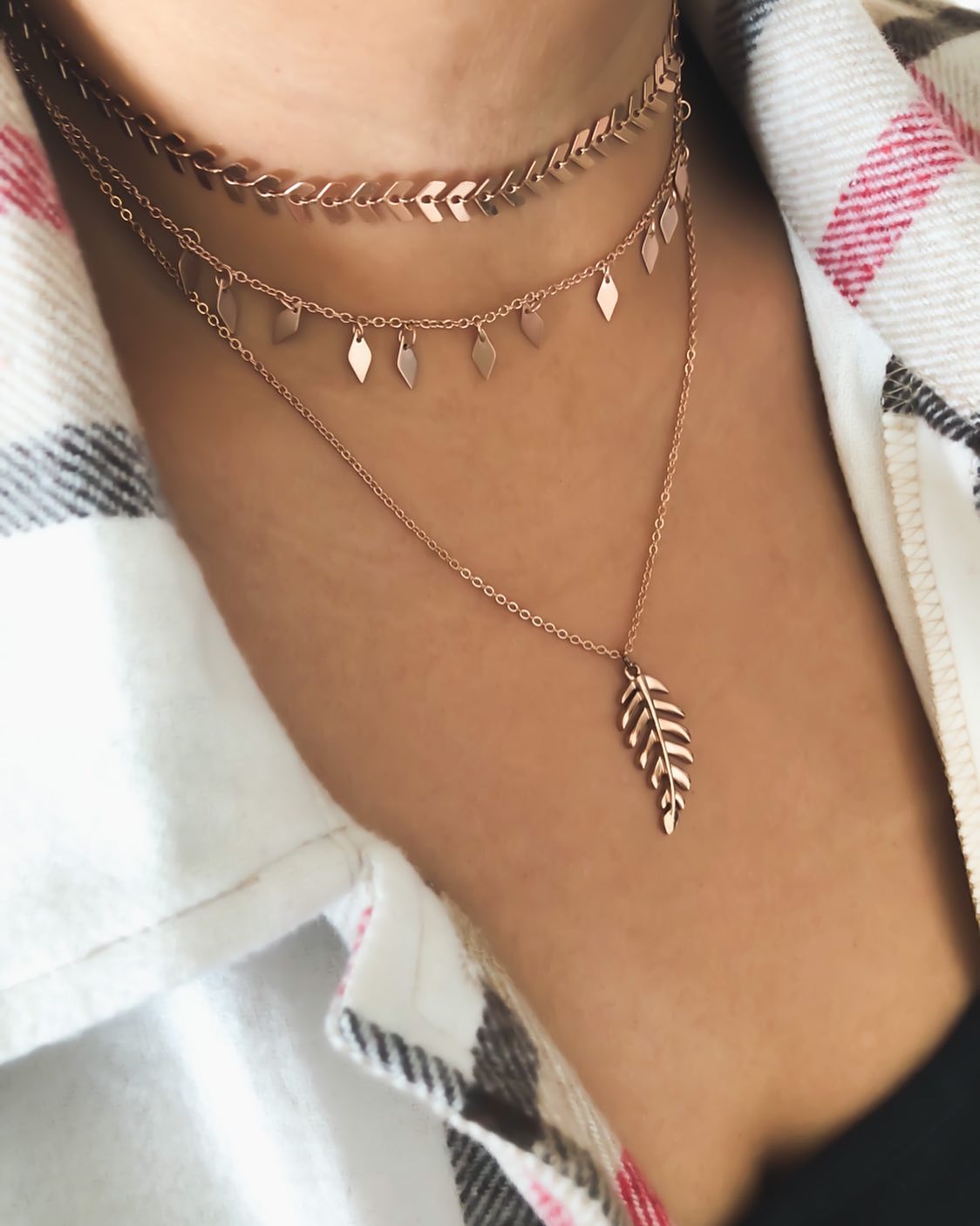 Rose Gold Calla Necklace Set