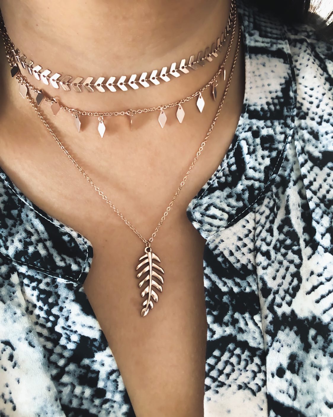 Rose Gold Calla Necklace Set