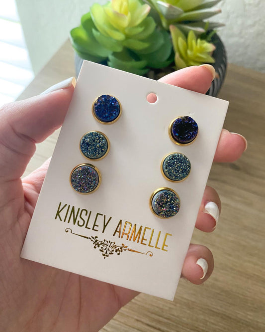 Stone Collection - Cosmic Quartz Earrings Set