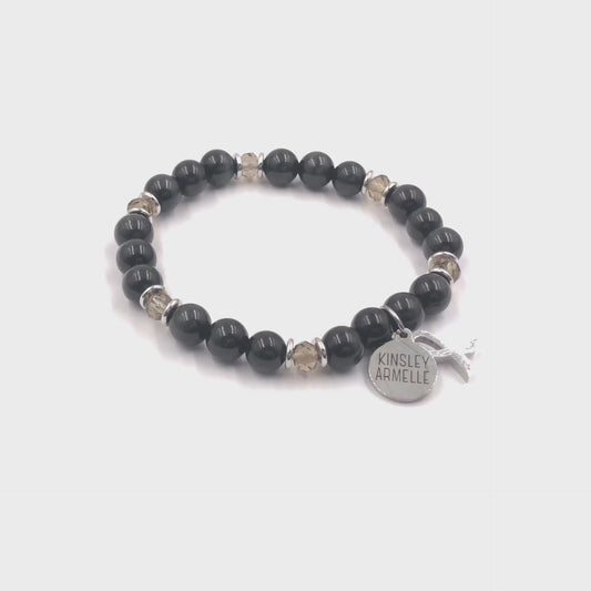 Awareness Collection - Silver Black Bracelet (Wholesale)