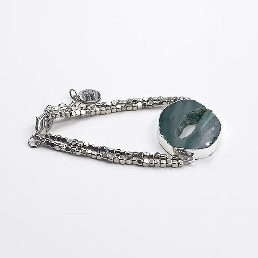 Agate Collection - Silver Jade Bracelet