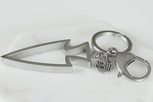 Accessory Collection - Silver Jasper Arrowhead Keychain