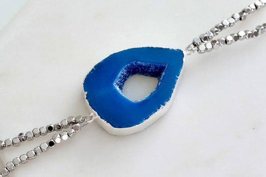 Agate Collection - Silver Azure Bracelet