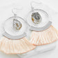 Agate Collection - Silver Punch Fringe Earrings