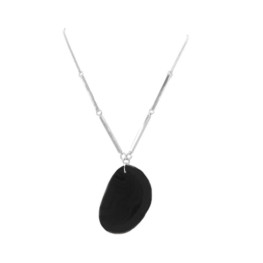 Agate Collection - Silver Slate Necklace