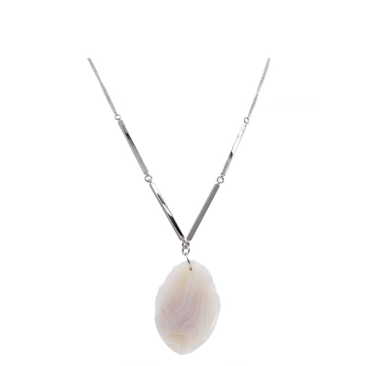 Agate Collection - Silver Ashen Necklace - Kinsley Armelle