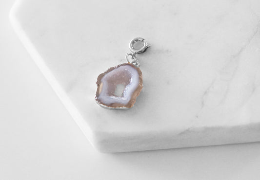 Maker Collection - Petite Silver White Agate Stone Charm