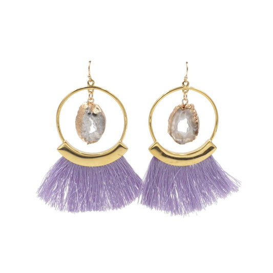 Agate Collection - Royal Fringe Earrings - Kinsley Armelle