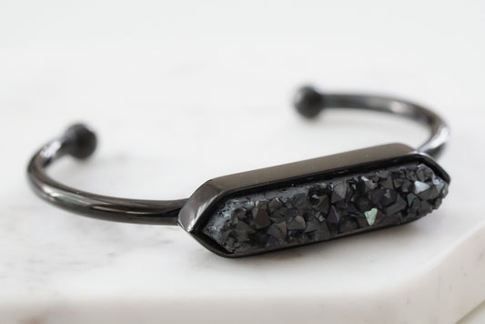 Bangle Collection - Black Raven Quartz Bracelet