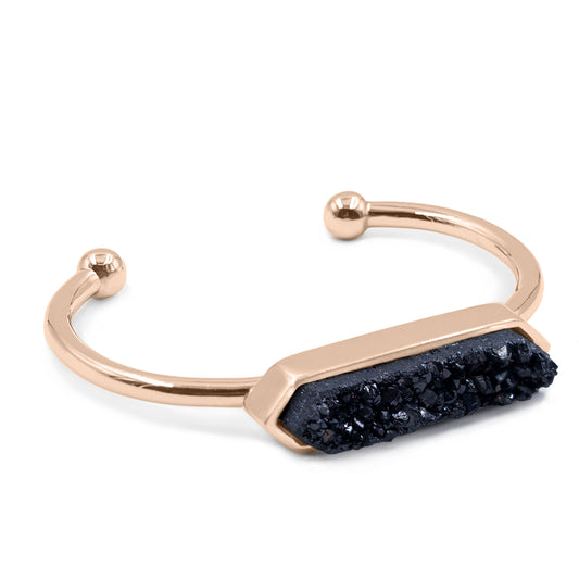 Bangle Collection - Rose Gold Raven Quartz Bracelet