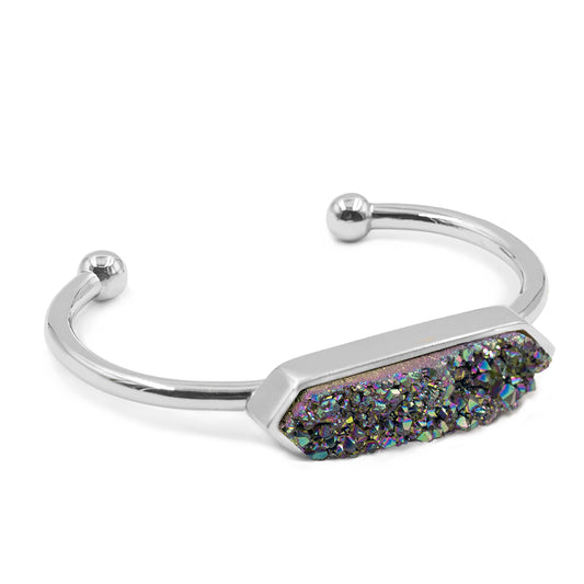 Bangle Collection - Silver Elara Cosmic Quartz Bracelet