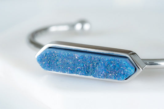 Bangle Collection - Silver Denim Quartz Bracelet